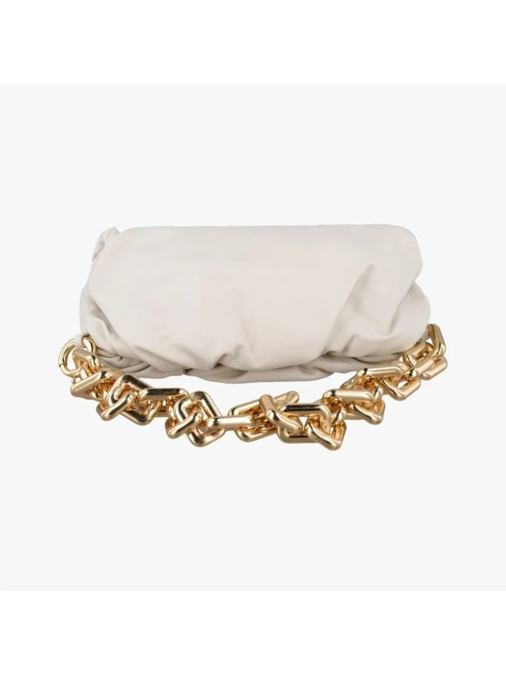 Bottega Veneta the Chain Pouch White Lambskin